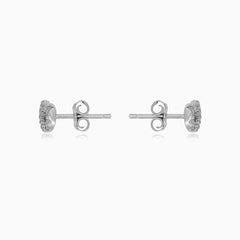 Sterling Silver Infinity Cubic Zirconia Stud Earrings