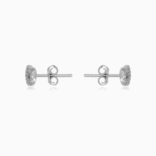 Sterling Silver Infinity Cubic Zirconia Stud Earrings