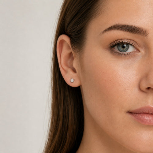 Sterling Silver Star Stud Earrings