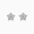 Sterling Silver Cubic Zirconia Star Stud Earrings