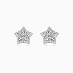Sterling Silver Cubic Zirconia Star Stud Earrings