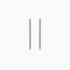 Sterling Silver Zirconia Bar Drop Earrings