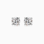 Sterling Silver Round Cubic Zirconia Stud Earrings