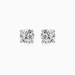 Sterling Silver Round Cubic Zirconia Stud Earrings