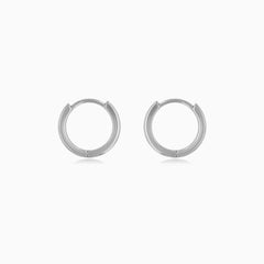 Sterling Silver Pavé Zirconia Hoop Earrings