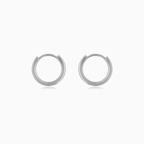 Sterling Silver Pavé Zirconia Hoop Earrings