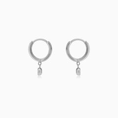 Sterling Silver Bezel Zirconia Drop Earrings