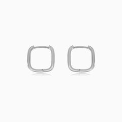 Sterling Silver Square Hoop Earrings