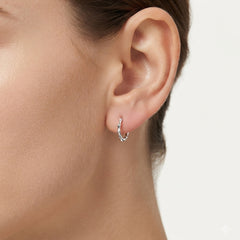 Sterling Silver Bamboo Hoop Earrings