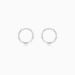Sterling Silver Bamboo Hoop Earrings