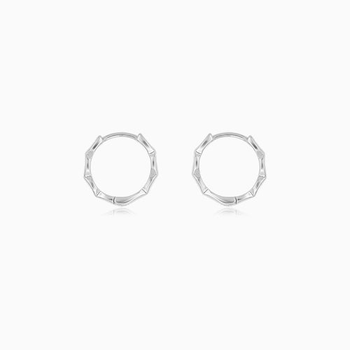 Sterling Silver Bamboo Hoop Earrings