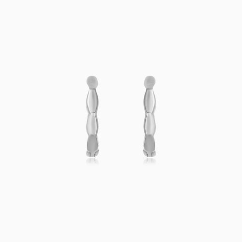 Sterling Silver Bamboo Hoop Earrings