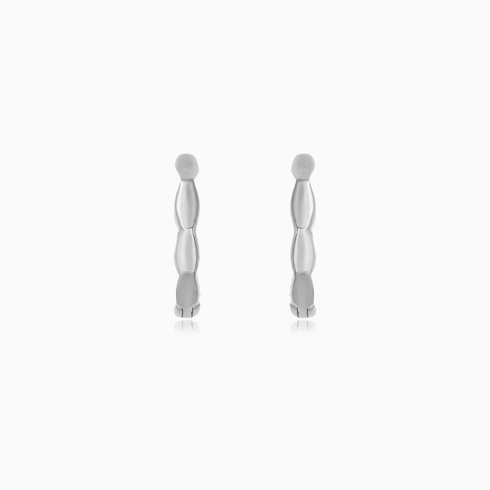 Sterling Silver Bamboo Hoop Earrings