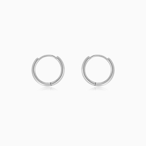 Sterling Silver Pavé Hoop Earrings