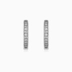 Sterling Silver Pavé Hoop Earrings