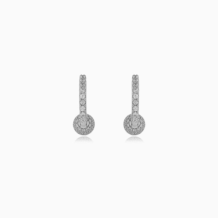 Sterling Silver Pavé Circle Huggie Earrings