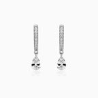 Sterling Silver Pavé Drop Earrings