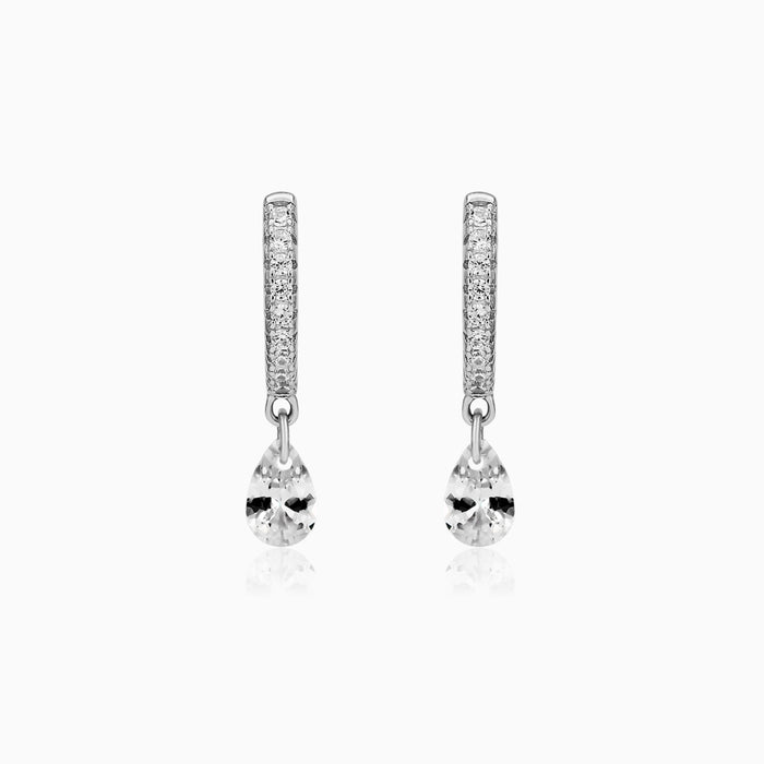 Sterling Silver Pavé Drop Earrings