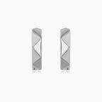 Sterling Silver Geometric Huggie Earrings
