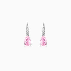 Sterling Silver Pink Quartz Drop Earrings