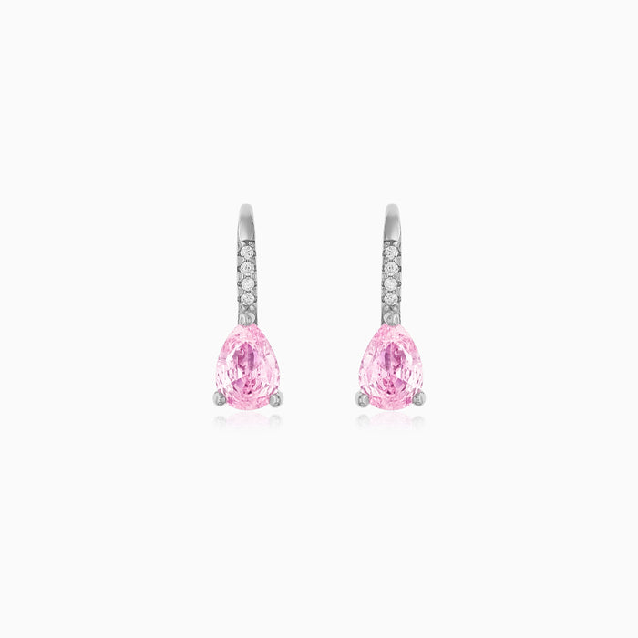 Sterling Silver Pink Quartz Drop Earrings