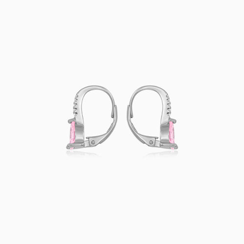 Sterling Silver Pink Quartz Drop Earrings