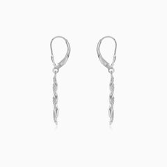 Sterling Silver Twisted Wave Drop Earrings