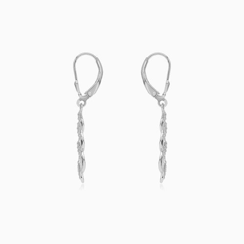 Sterling Silver Twisted Wave Drop Earrings