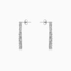 Sterling Silver Prong Set Drop Earrings