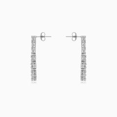 Sterling Silver Prong Set Drop Earrings