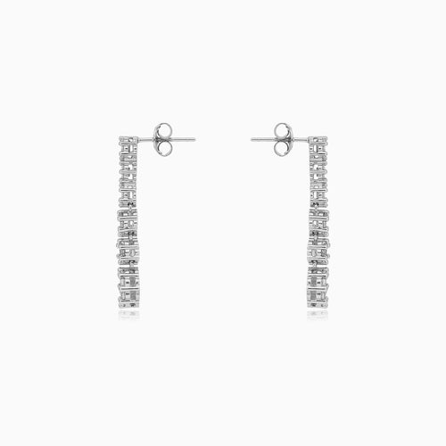 Sterling Silver Prong Set Drop Earrings