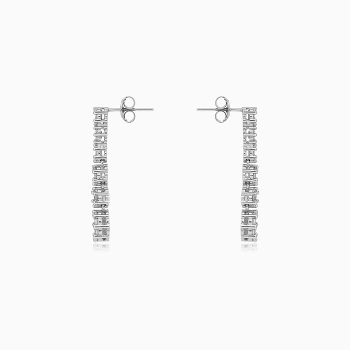 Sterling Silver Prong Set Drop Earrings