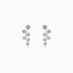 Sterling Silver Curved CZ Stud Earrings