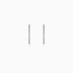 Textured Sterling Silver Hoop Earrings