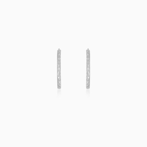 Textured Sterling Silver Hoop Earrings