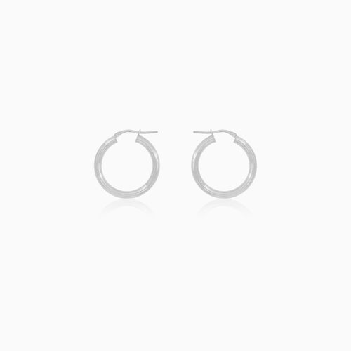 Sterling Silver Hoop Earrings with Shimmering Texture