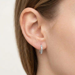 Decorative Sterling Silver Hoop Earrings