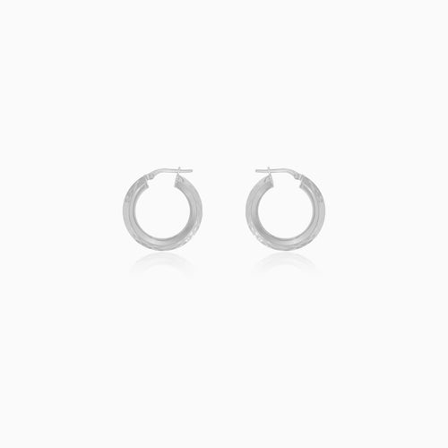 Decorative Sterling Silver Hoop Earrings