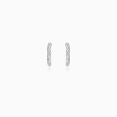 Decorative Sterling Silver Hoop Earrings