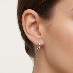 Sterling Silver Hoop Earrings with a Rounded Profile
