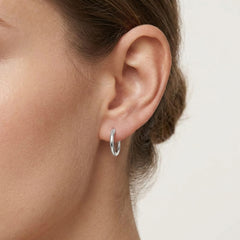 Sterling Silver Hoop Earrings with a Mirror Shine