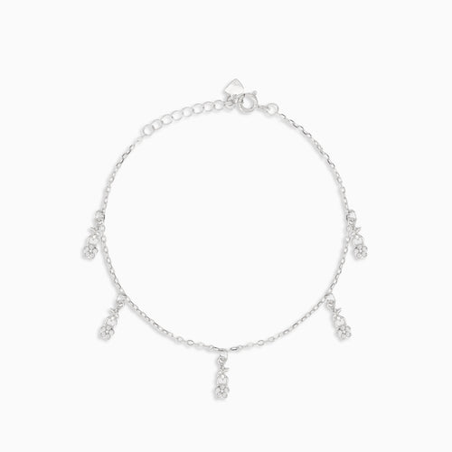 Floral charm ankle bracelet