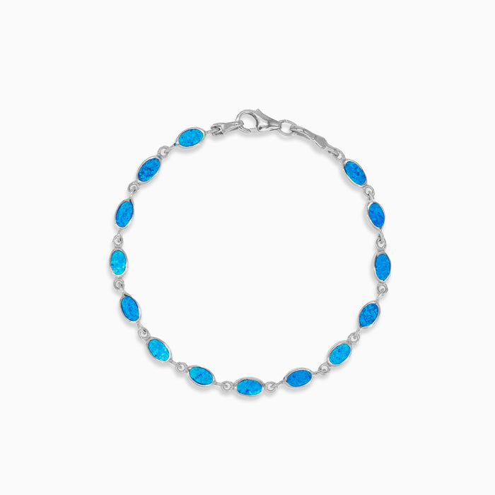 Armband aus Sterlingsilber mit blauem Opal