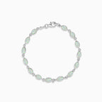 Sterling silver bracelet with white opal