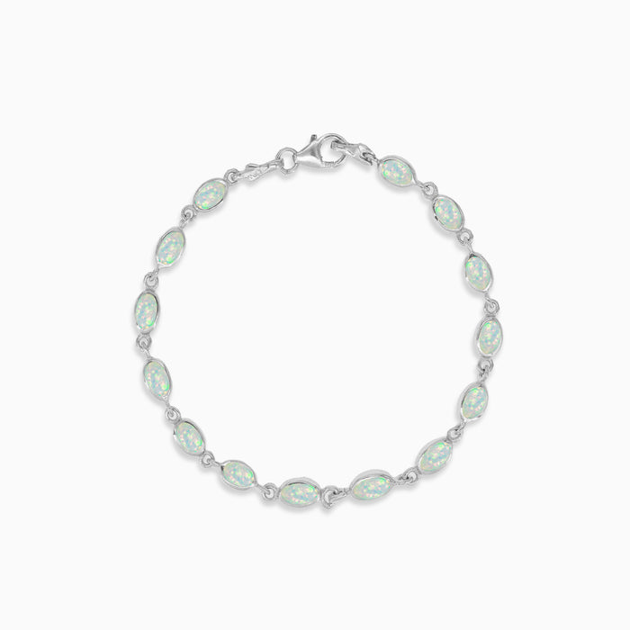 Armband aus Sterlingsilber mit weißem Opal