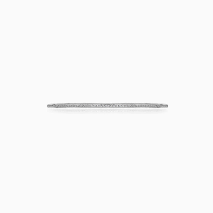 Sterling silver bangle with zirconia accents