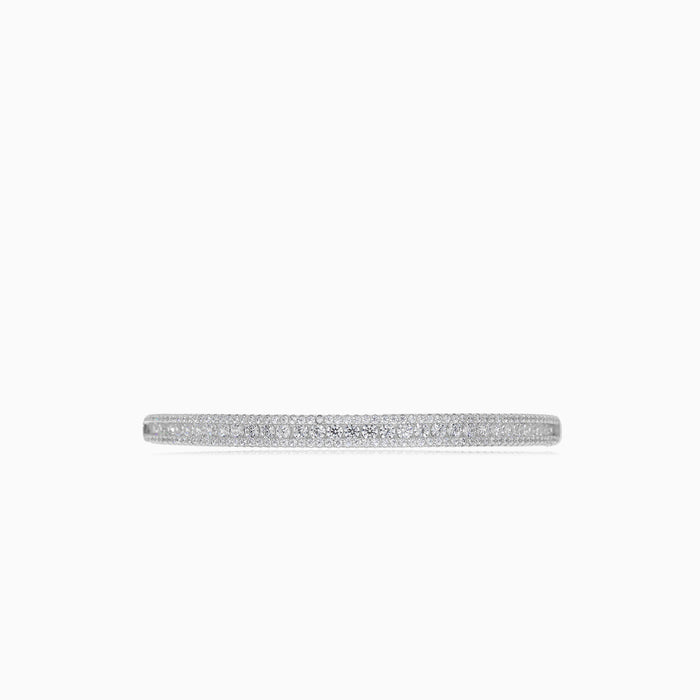 Bracelet jonc triple rang en argent sterling avec zirconium