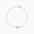 Sterling silver heart halo bracelet