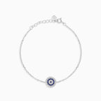 Sterling silver sapphire and zirconia bracelet