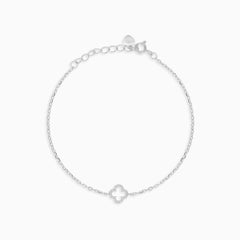 Bracelet en argent sterling avec pendentif trèfle